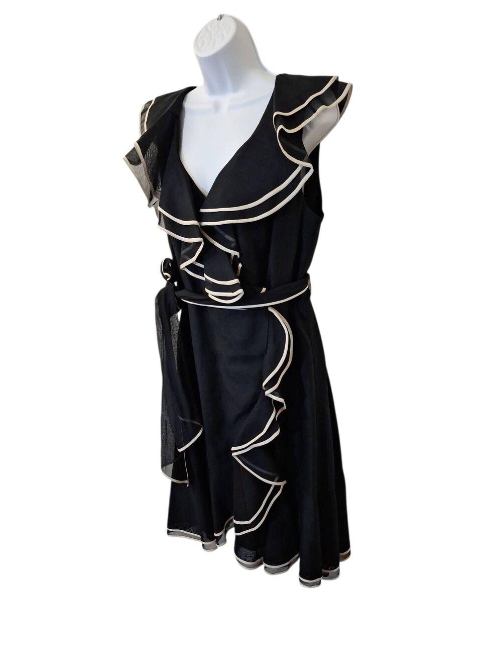 Layered Ruffle Wrap Dress